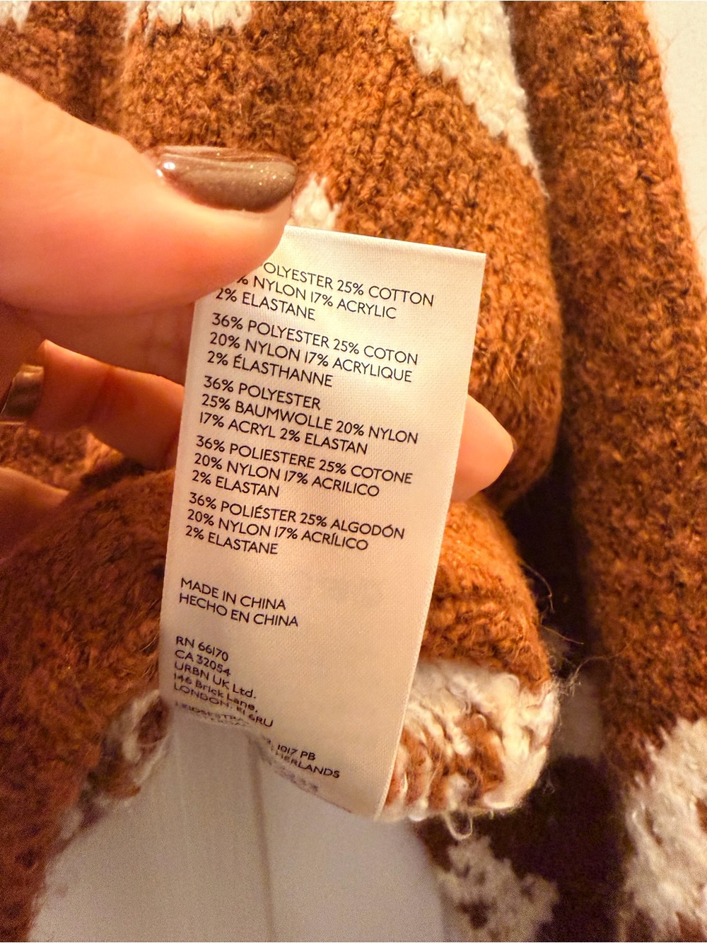 Free People brown and cream Toggle Cardigan Sweater bunny house - Picture 5 of 6